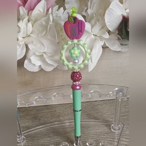 Colorful Teacher's Pen with Apple Topper